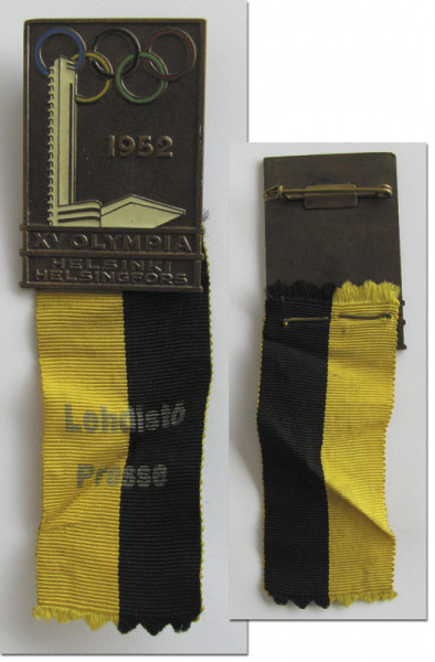 Olympic Games 1952. Participation Badge Press