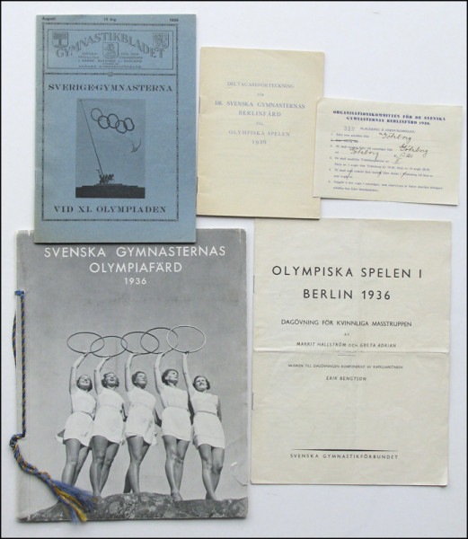 5 Teile Gymnastikmannschaft. Schweden OS1936, Schweden OS1936