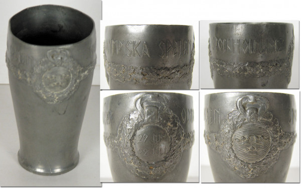 Olympic Games 1912. Commemorative Pewter cup