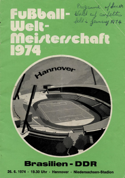 World Cup 1974. Programm Brasil v GDR