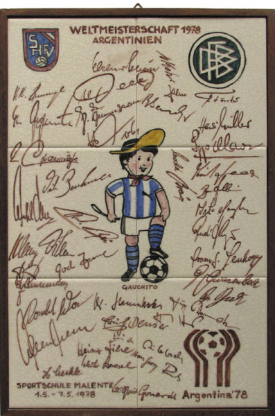 World Cup 1978. Autographed German wallplate