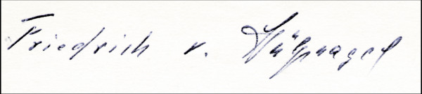 Stülpnagel, Friedrich von: Autogrammbeleg mit Originalsignatur