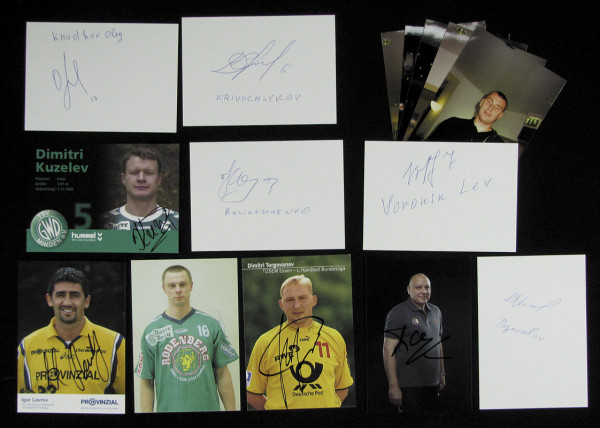 OSS 2000 Handball Rußland: 10 original Signaturen Gold Handball 2000