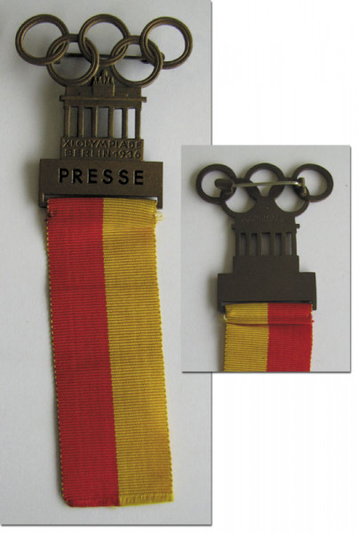 Olympic Games 1936. Participation badge Press