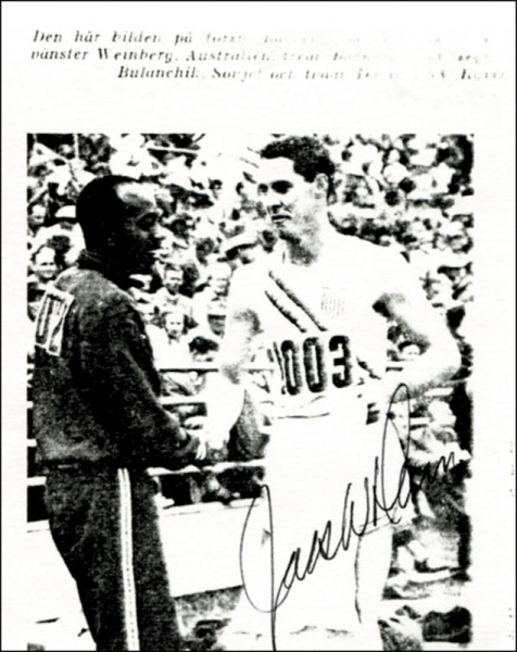 Davis, Jack Wells: Olympic Games 1952 1956 Autograph Athletics USA