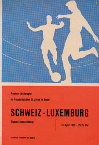 Programm 1960 Switzerland v Luxemburg