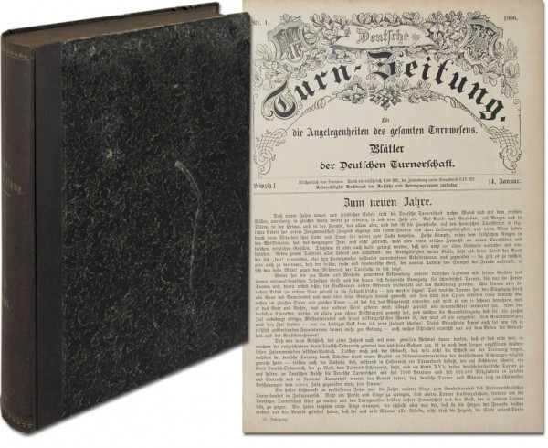 Jahrgang 1906: Nr. 1-52 komplett, gebunden. Blätter für die Angelegenheiten des gesamten Turnwesens.