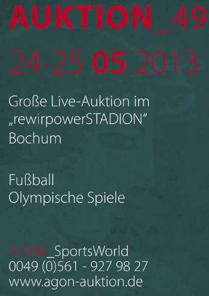 49. AGON Auktion: Auktions-Katalog: SportMemorabilia Live in Bochum