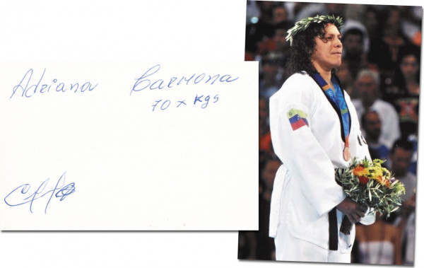 Carmona, Adriana: Olympic Games 2004 Autograph Taekwondo Venezuela