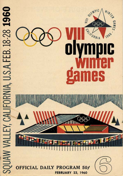 VIII Olympic Winter Games Carlifornia 1960. Official Daily Program. No. 6, 23rd febuary.