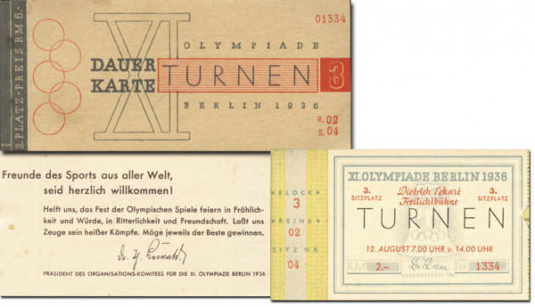 Dauerkarten Turnen, Eintrittskarte OSS1936