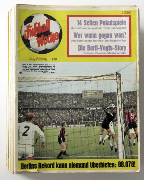 Fußball-Woche 1970 Mon. : Jg. Nr.1-52 unkomplett