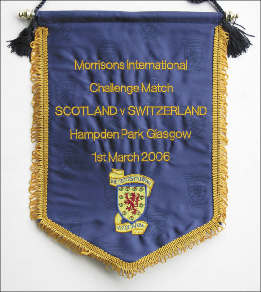 Football match pennant 2006. Scotland v Swiss