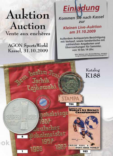 36. AGON Auktion: Auktions-Katalog: SportMemorabilia Live Kassel