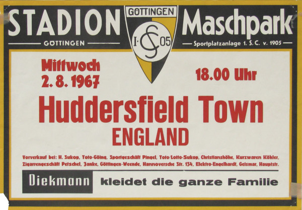 Göttingen vs Huddersfield Town 1967 Poster