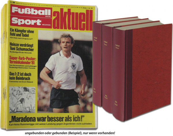 Fußball-Woche 1981 Mon. + Sport Megaph.: Jg.57 Nr.1/2-52 komplett