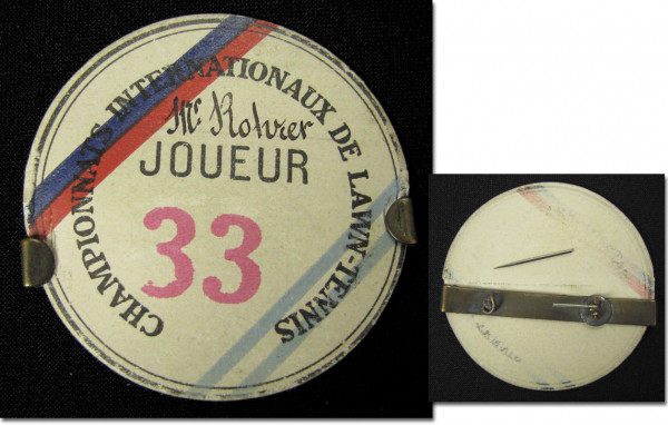 Tennis Participation badge 1890 France