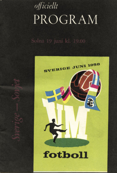 FIFA World Cup 1958. Programme USSR vs Sweden