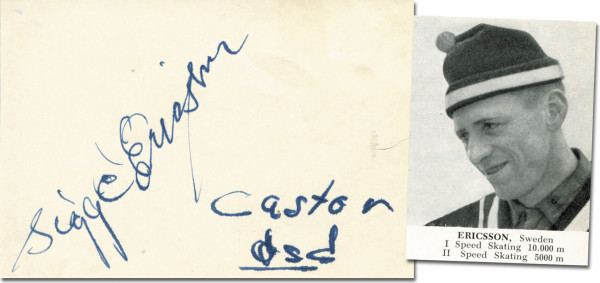 Ericsson, Sigvard: Autograph Olympic Games 1956 Ice Skating Sweden