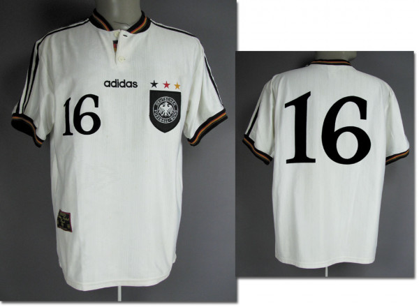 Jörg Heinrich, am 2.04.1997 gegen Albanien, DFB - Trikot 1997