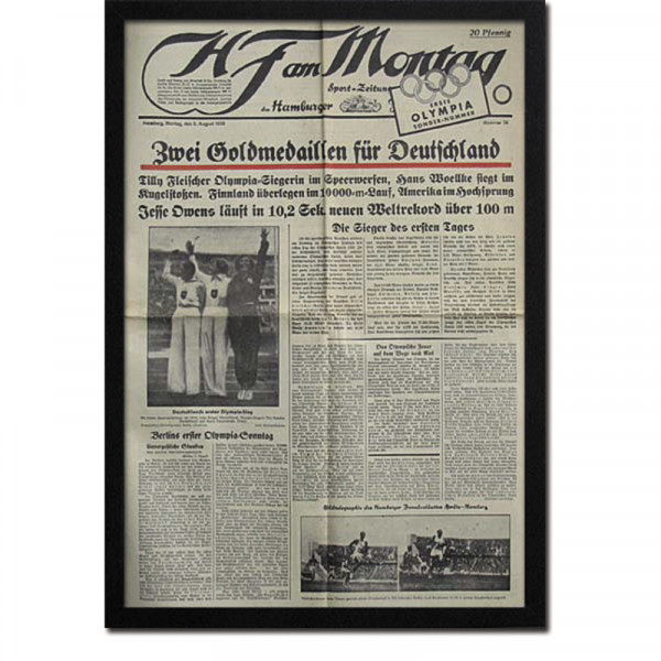 Zwei Goldmedaillen für D., Zeitung OS1936