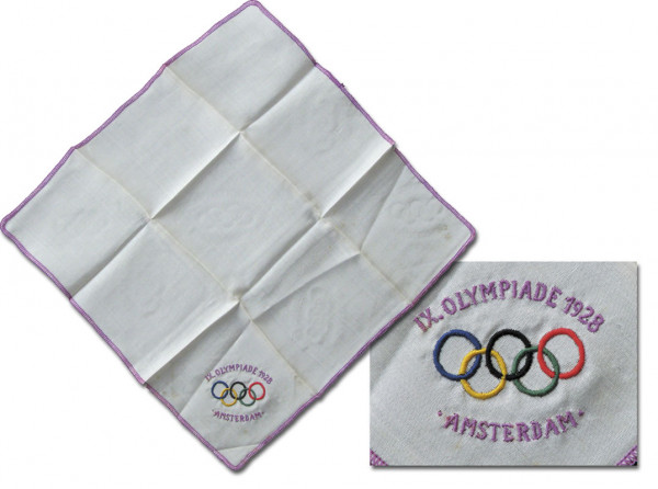 Olympic Games Amsterdam 1928 Embroidered Silk