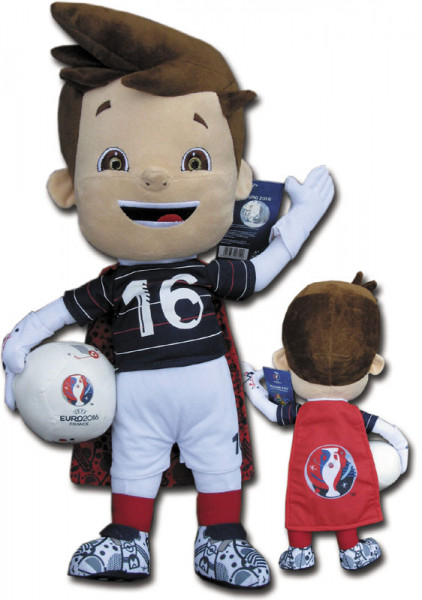 Maskottchen der Fußballeuropameisterschaft 2016 in Frankreich "Super Victor" (45cm).