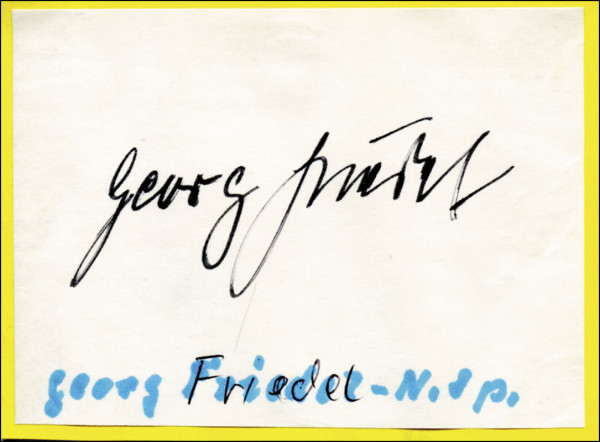 Friedel, Georg: Autograph Football Germany. Georg Friedel