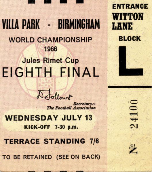 World Cup 1966 Ticket Spain vs. Argentina