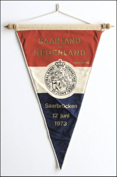 Spielwimpel "Nederland - Saarland. 12 juni 1973", Niederland - Wimpel