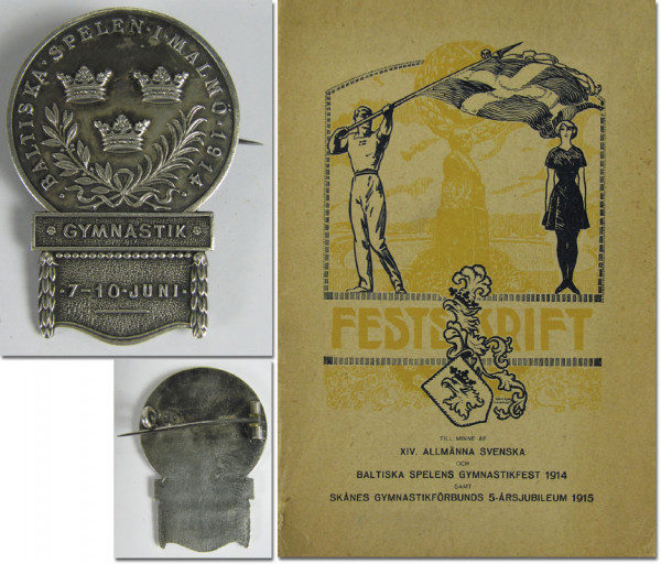 Olympic Games Balitc Games 1914 Participation pin