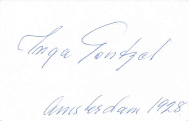 Gentzel, Inga: Autograph Olympi Games 1928 athletics Sweden