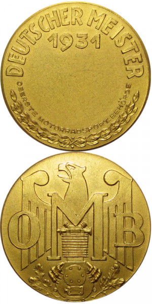 Siegermedaille 1931 Motorradmeisterschaften, Siegermedaille 1931 OMB