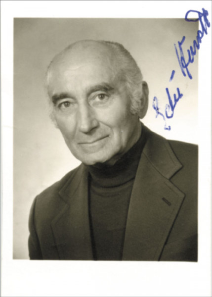 Hundt, Eduard: s/w-Foto mit 2 Originalsignaturen