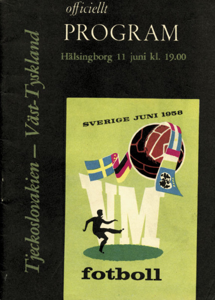 World Cup 1958 Programm CSSR v Germany