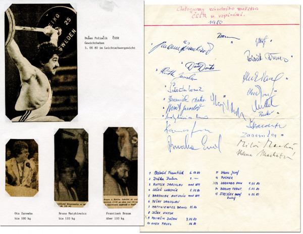 Gewichtheben CSSR OSS1980: Autograph Olympic Games 1980 Weightlifting CSSR