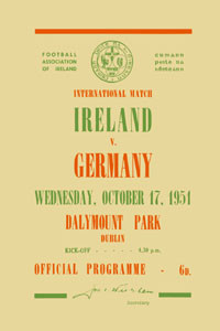 Irland v. Germany - Wednesday, October 17. 1951 - Dalymont Park Dublin - Official Programme - (REPRI