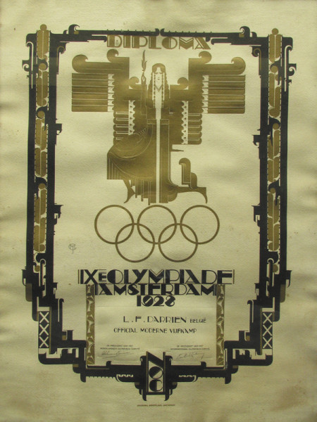 Olympic Games Amsterdam 1928 Official diploma
