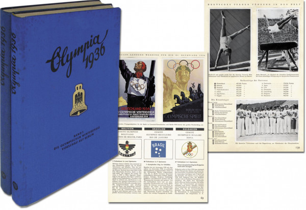 Olympische Spiele 1936 in Berlin und Garmisch Partenkirchen. 2 Sammelbilderalben mit 375 Fotosammelb