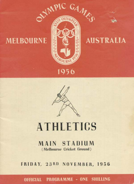 Offical Programme. Olympic Games Mebourne 1956. Athletic, 23rd November.