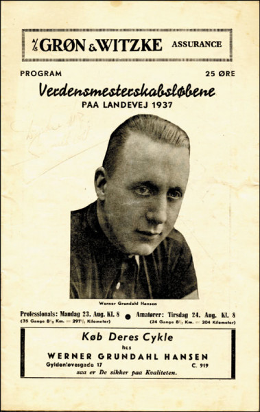3 Programme der Radweltmeisterschaften 1937 in Kop, Programm - Rad-WM1937