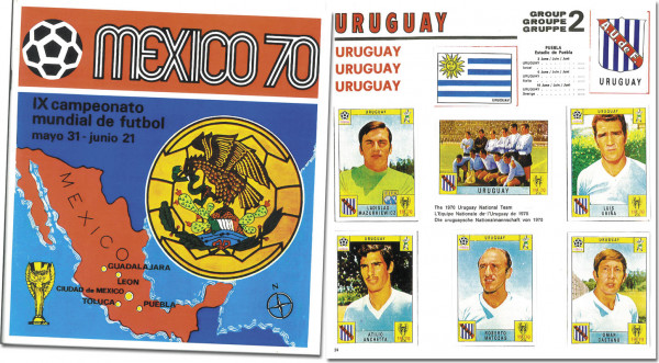 Mexico 70. IX campeonato mundial de futbol mayo 31 - junio 21. Reprint mit eingeklebten Bildern!.