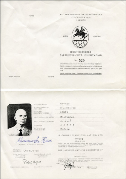 Chammartin,Henry: Olympic Autograph Equestrian 1952 - 1956