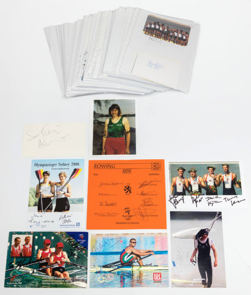 Rudern OSS2000 + 2004: 161 original Autographen von Medaillengewinnern im
