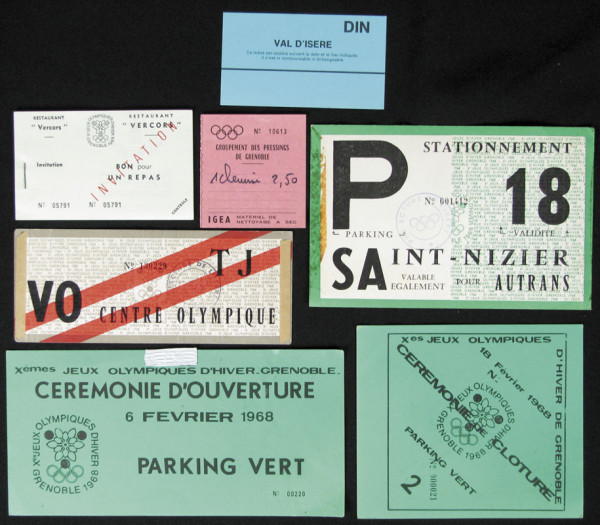 Olympic Games Grenoble 1968 Parking tickets