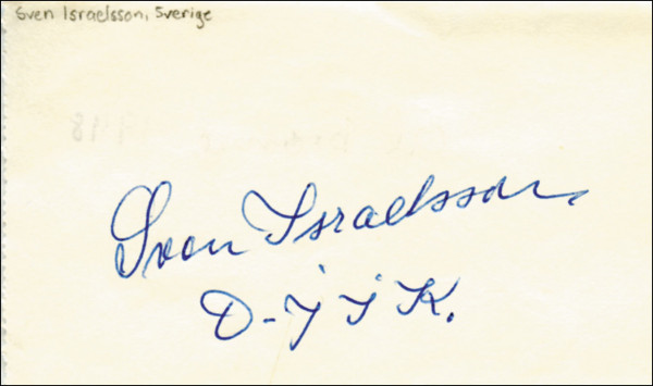 Israelsson, Sven: Olympic Games 1948 Autograph Nordic Combin Sweden