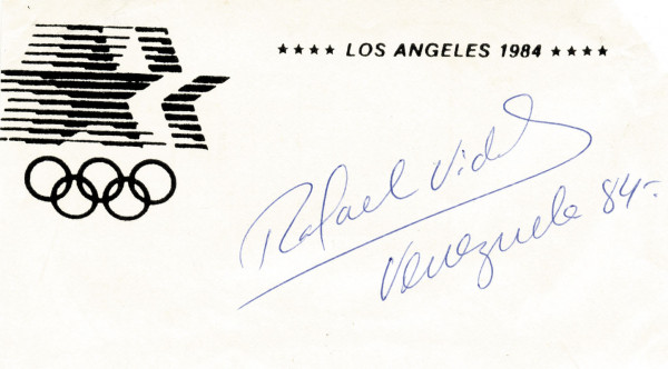 Vidal, Rafael: Olympic Games 1984 autograph swimming Venezuela
