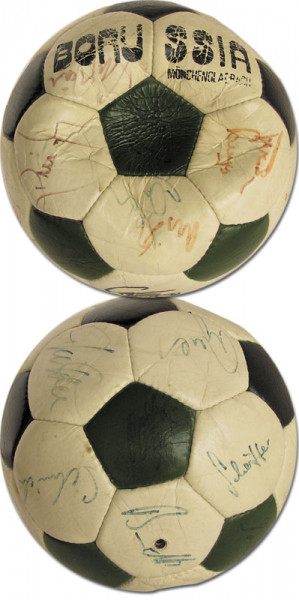 Mönchengladbach - Autogrammball: Original Autograph football Moenchengladbach 80s