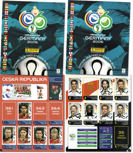 Sammelbilder-Panini 06: 2 Sammelbilderalben mit Originalsignaturen