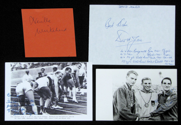 OS 1960 4x100 Staffel Großbritannien: Olympic Games 1960 Autograph Athletics Great Brit